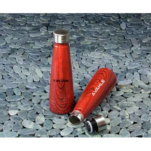 Timber Wood Tone Vacuum Water Bottle - Image 2
