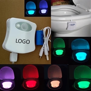 8-color USB Rechargeable Motion Activated LED Toilet Light