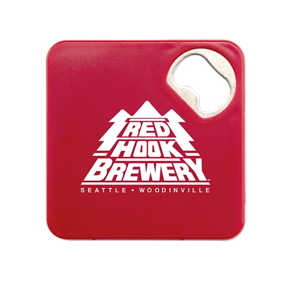 Red Coaster with Bottle Opener