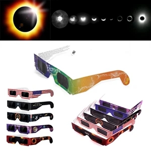 Colorful Paper Solar Eclipse Glasses in Orange and Blue Mixe