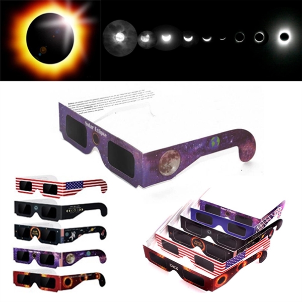 Blue Outer Space Paper Solar Eclipse Glasses - Image 1