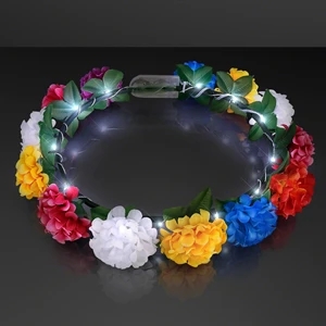 Rainbow Flower Crowns with White Lights