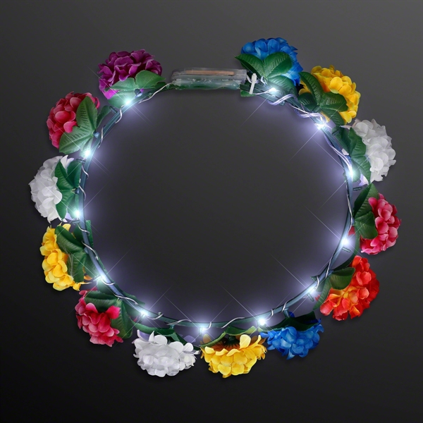 Rainbow Flower Crowns with White Lights - Image 2