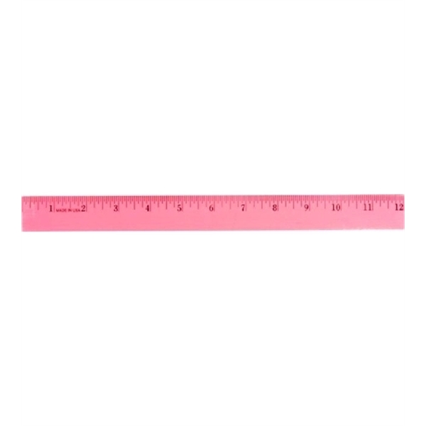 12" Fluorescent Wood Ruler - English Scale - Image 4