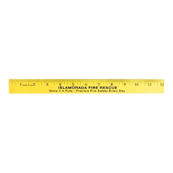 12" Fluorescent Wood Ruler - English Scale - Image 5