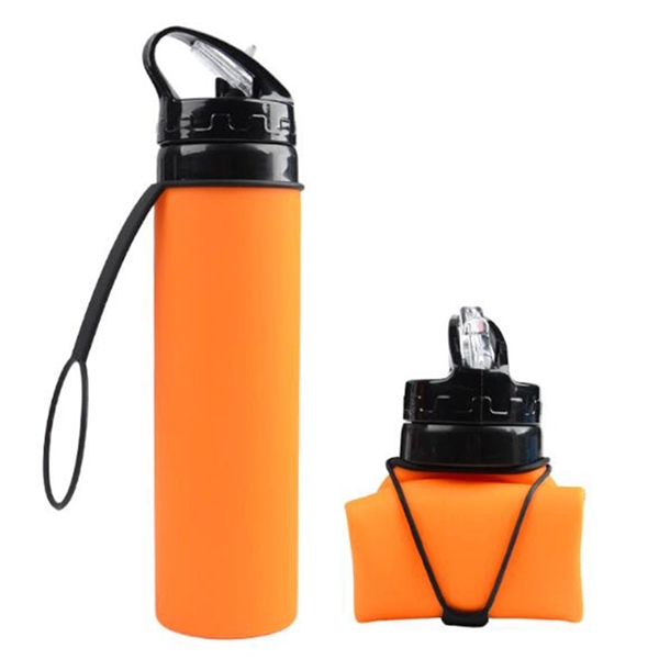 20 oz Foldable Silicone Water Bottle