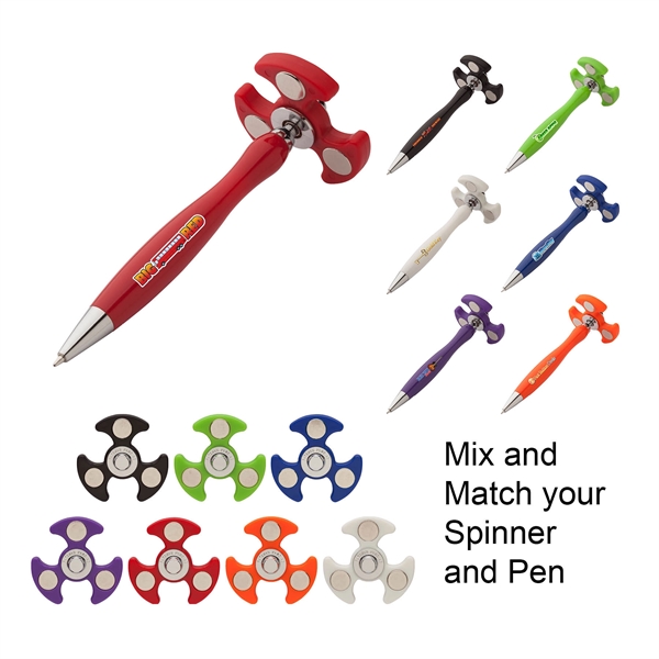 Hover Fidget Spinner Top Plunge-Action Pen - Image 1