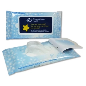 Quick Ship 10-count Antibacterial Wipes w/Full Color Label
