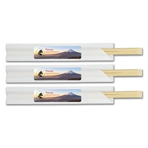 9.5" Bamboo Chopsticks in Paper Sleeve w/Full Color Label