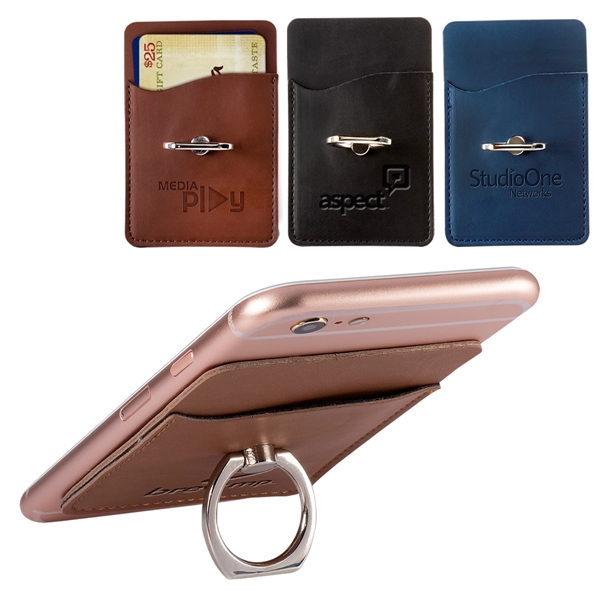 Tuscany™ Card Holder with Metal Ring Phone Stand - Image 2