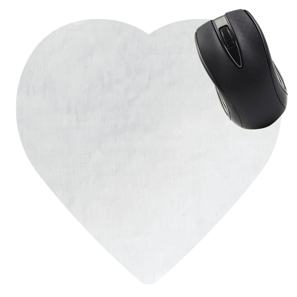 Heart Shaped Computer Mouse Pad - Dye Sublimated - Image 2