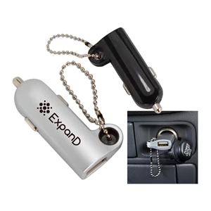 Portable USB Car Charger w/ Ball Chain