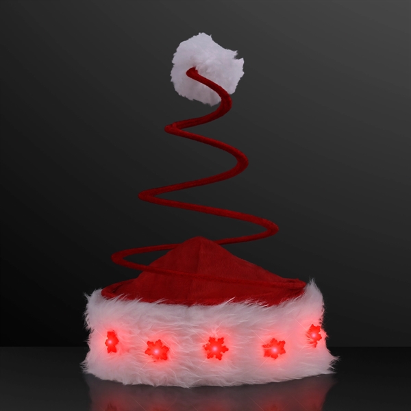 Coil Spring Santa Hat with LED Snowflakes