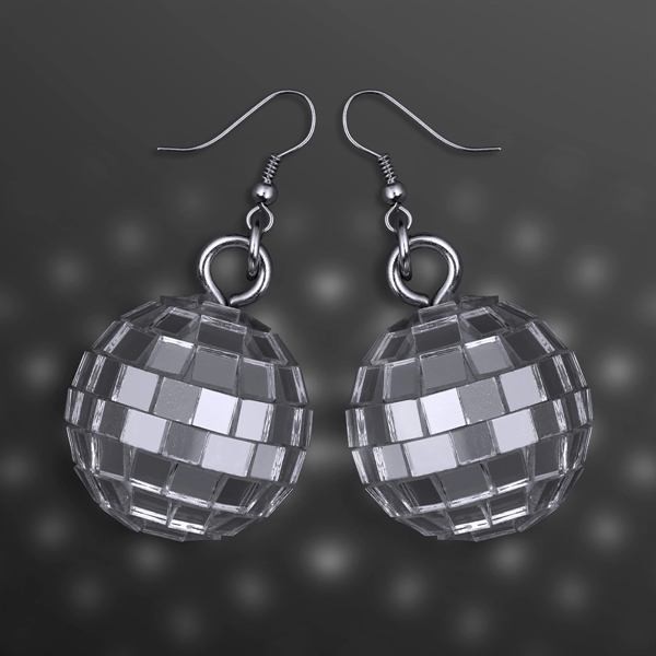 Silver Disco Ball Pierced Earrings, in Pairs (Non-Light Up) - Image 2