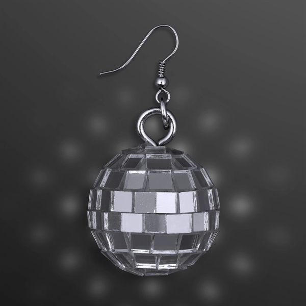 Silver Disco Ball Pierced Earrings, in Pairs (Non-Light Up) - Image 1