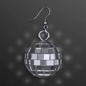 Silver Disco Ball Pierced Earrings, in Pairs (Non-Light Up)