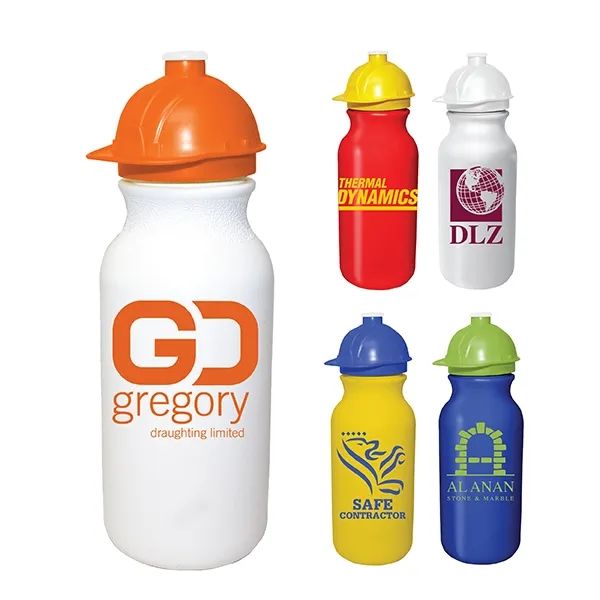 20 oz. Value Cycle Bottle w/ Safety Helmet Push 'n Pull Cap - Image 1