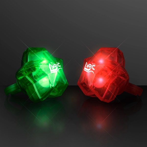 LED Sparkling Stars Christmas Rings, Assorted Colors - Image 1