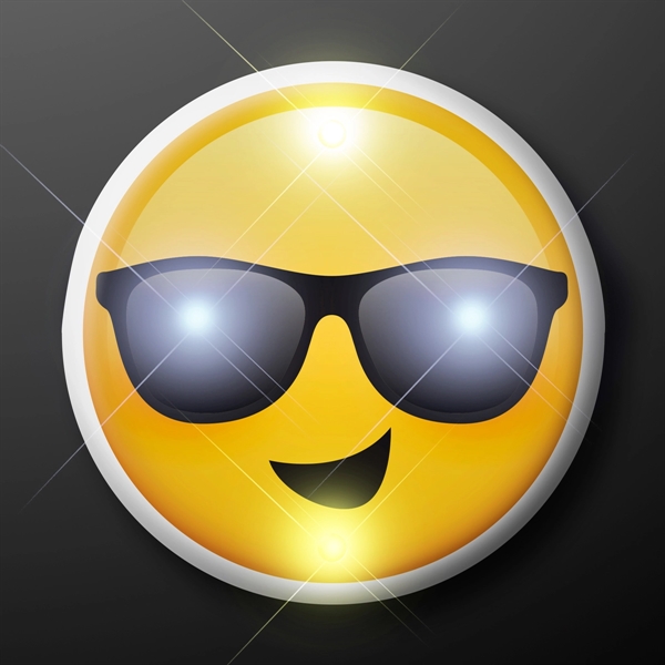 Cool Dude Sunglasses Emoji LED Party Pins - Image 1