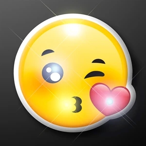 Kissy Face Emoji Light Up Party Pins