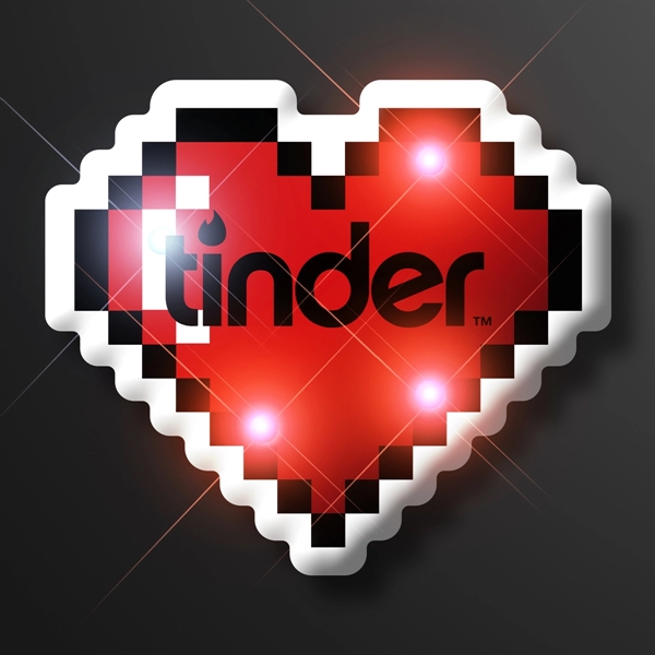Blinking LED 8-Bit Pixel Heart Pins - Image 1