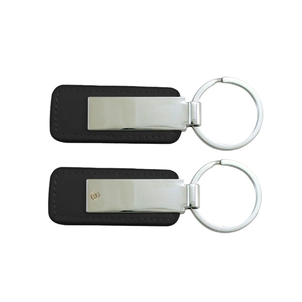 Leatherette with Rectangular Metal Key Tag - Image 3