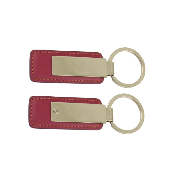 Leatherette with Rectangular Metal Key Tag - Image 4