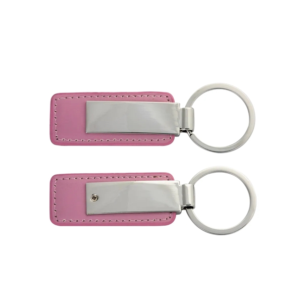 Leatherette with Rectangular Metal Key Tag - Image 5