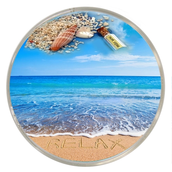 Liquid Coaster With Four Color Process Insert - With Shells,