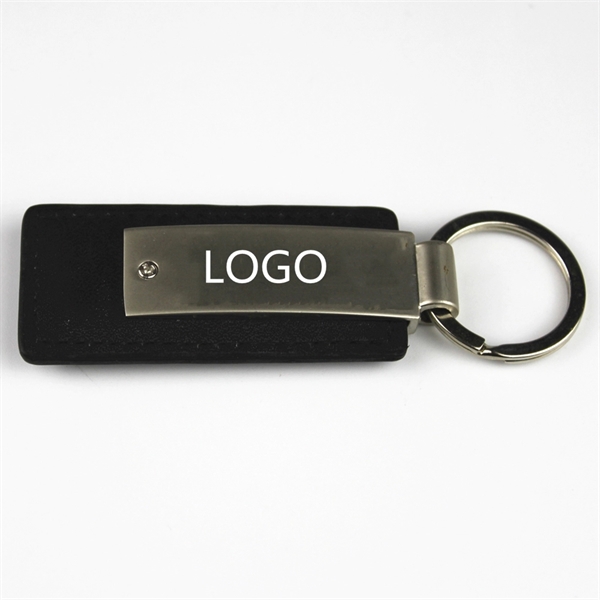 Metal  Key Ring with PU Leather - Image 1
