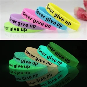 Glow in the Dark Debossed with Color Filled Silicone Bracele