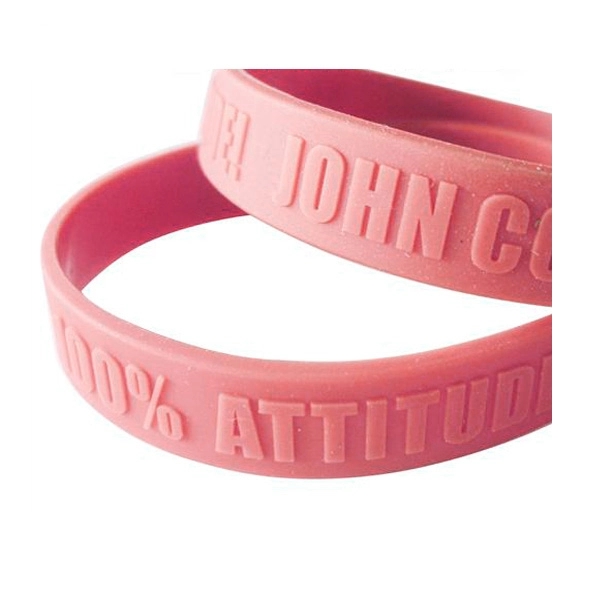 Debossed Silicone Bracelet with Color Filled - Image 10