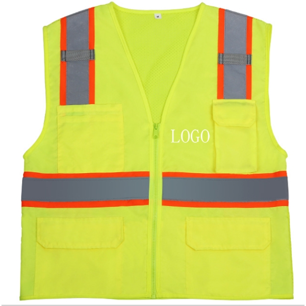 Mesh Reflective Safety Vest With Pockets - Image 1
