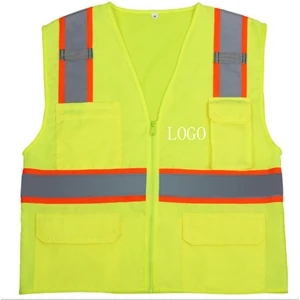 Mesh Reflective Safety Vest With Pockets