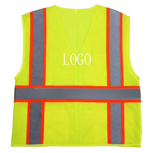 Mesh Reflective Safety Vest With Pockets - Image 2