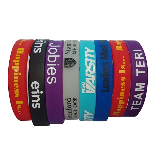 Debossed Silicone Bracelet with Color Filled - Image 15