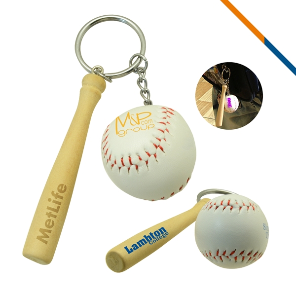 Baseball Bar Keychain - Image 1