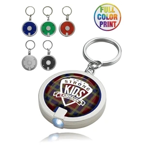 Round LED Light with Key Ring - Full Color Print