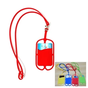 Silicone Phone Wallet with Lanyard