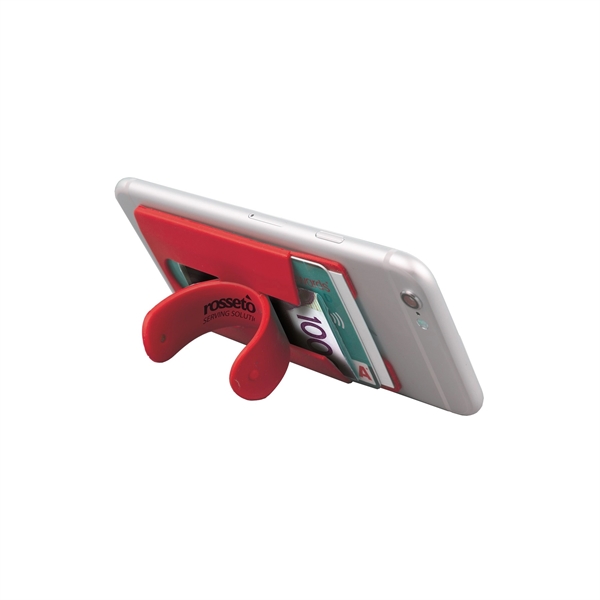 Silicone Cell Phone Stand w/Card Holder - Image 4