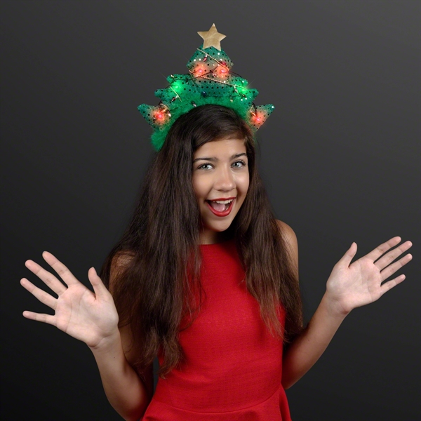 LED Sparkling Christmas Tree Headband - Image 1