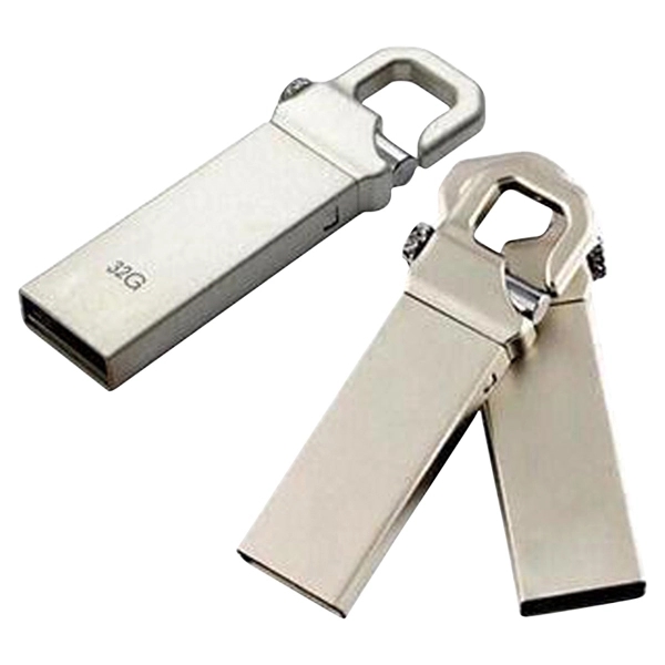 Capless Metal Key Ring USB Drive - Image 1