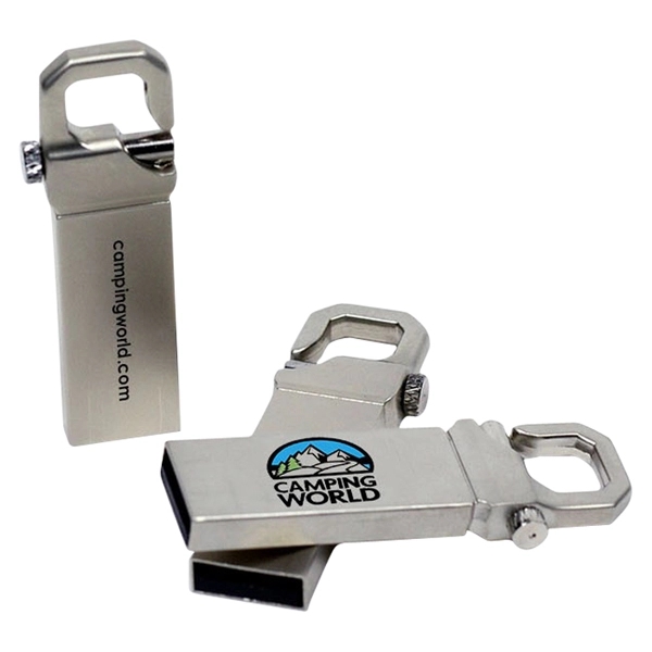 Capless Metal Key Ring USB Drive - Image 2