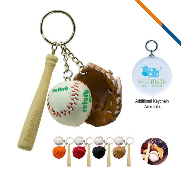 Baseball Glove Keychain Brwon - Image 1