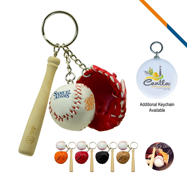 Baseball Glove Keychain Brwon - Image 3