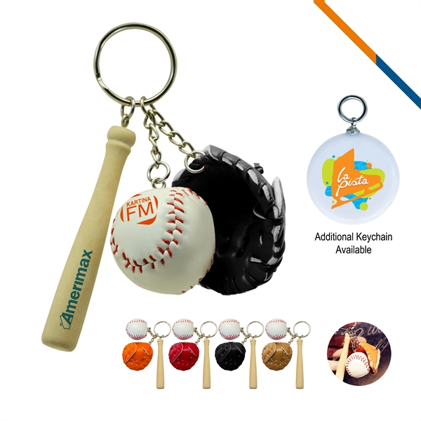 Baseball Glove Keychain Orange - Image 4