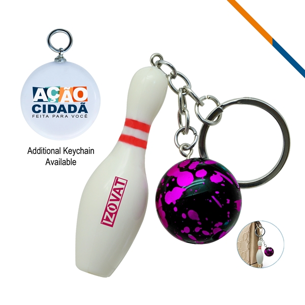 Bowling Keychain Rose Red - Image 1