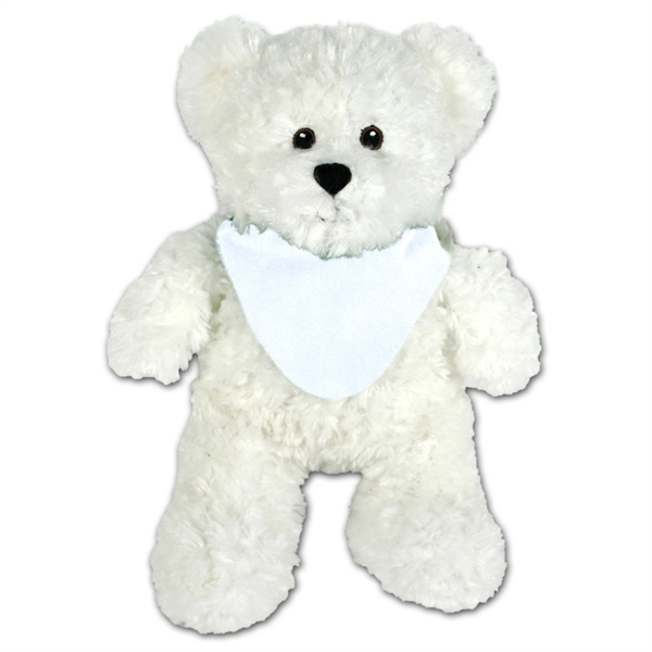 12" White Bear with Embroidered Eyes - Image 2