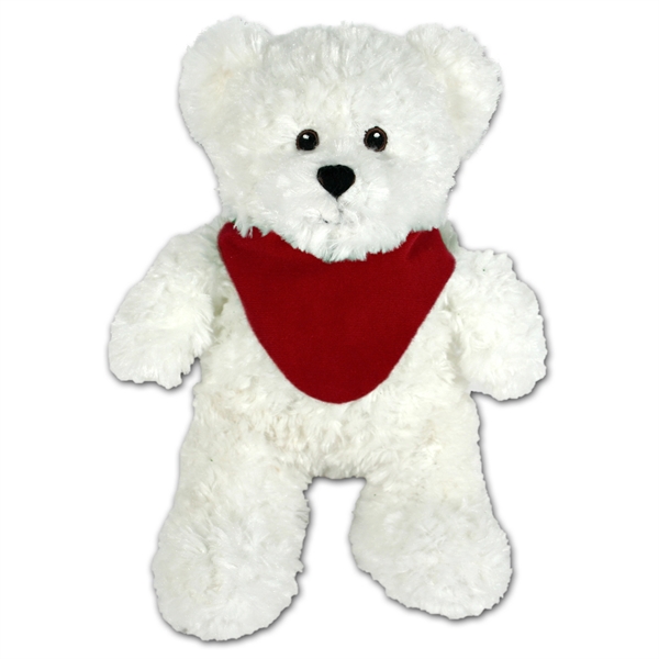 12" White Bear with Embroidered Eyes - Image 3