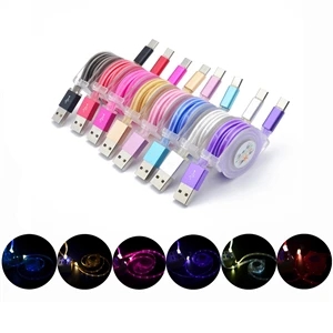 LED Retractable Charging Cable